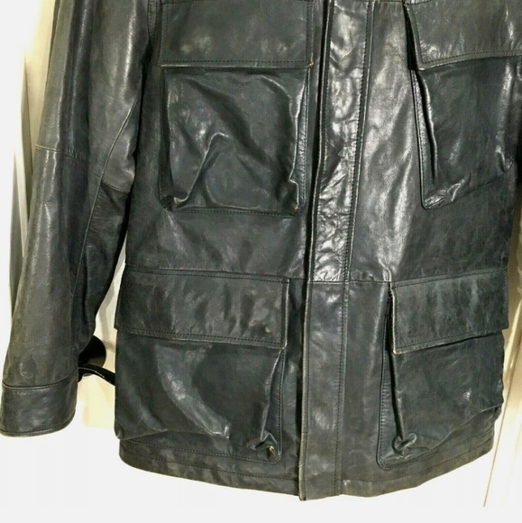 Men's French Connection Distressed Leather Jacket - Picture 3 of 10